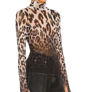 AFRM Zadie Top in Ombre Leopard Size Small